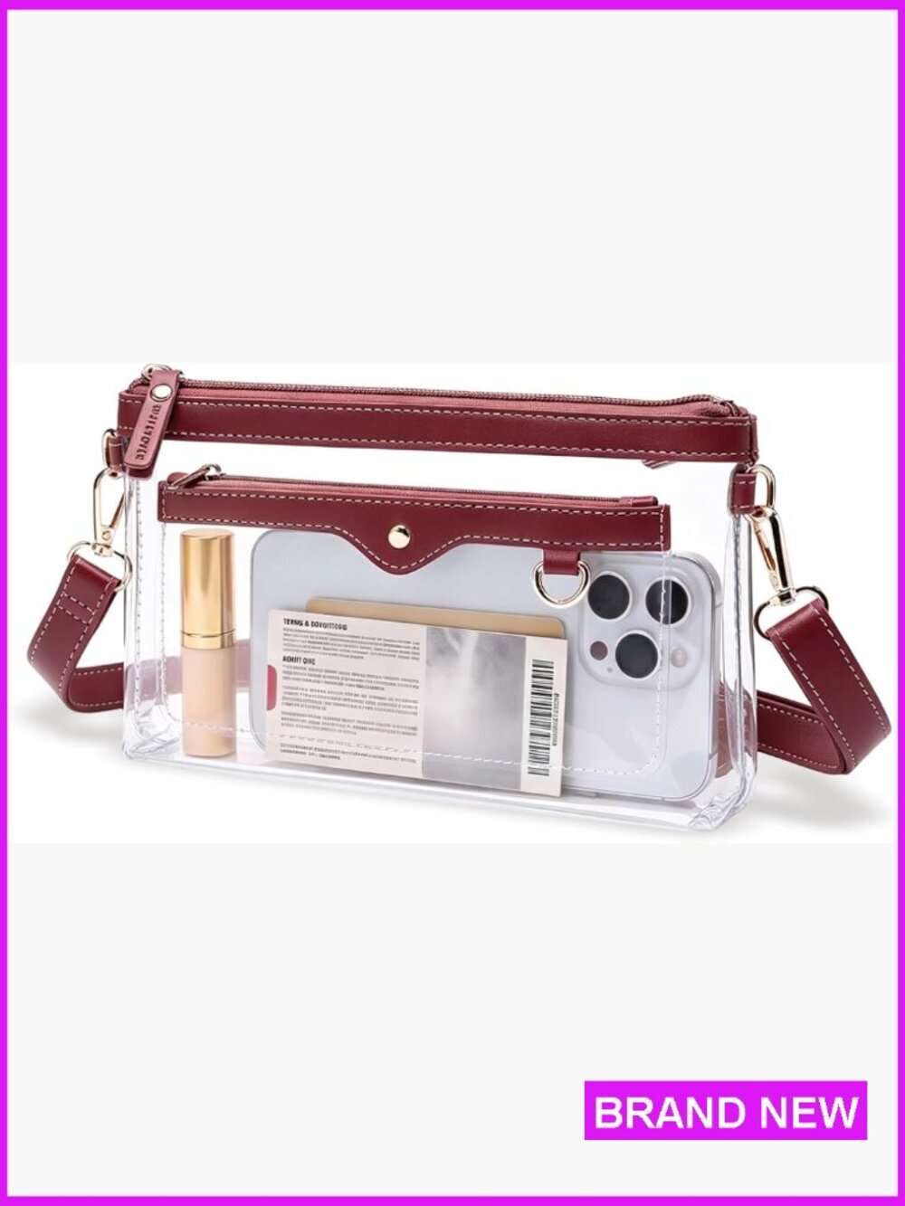 Small Clear Bag for Stadium Events, Stadium Approved Clear Purse for Women,